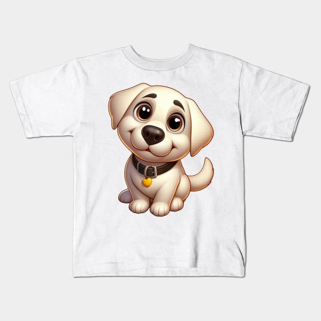 Cute Labrador Kids T-Shirt by Dmytro